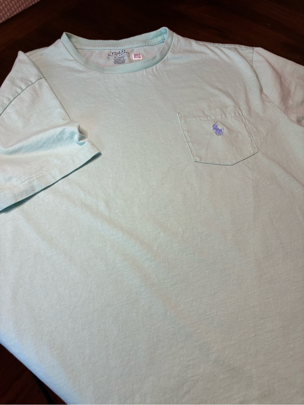 Polo by Ralph Lauren Men’s Pocket Tee - Mint Green with Purple Pony